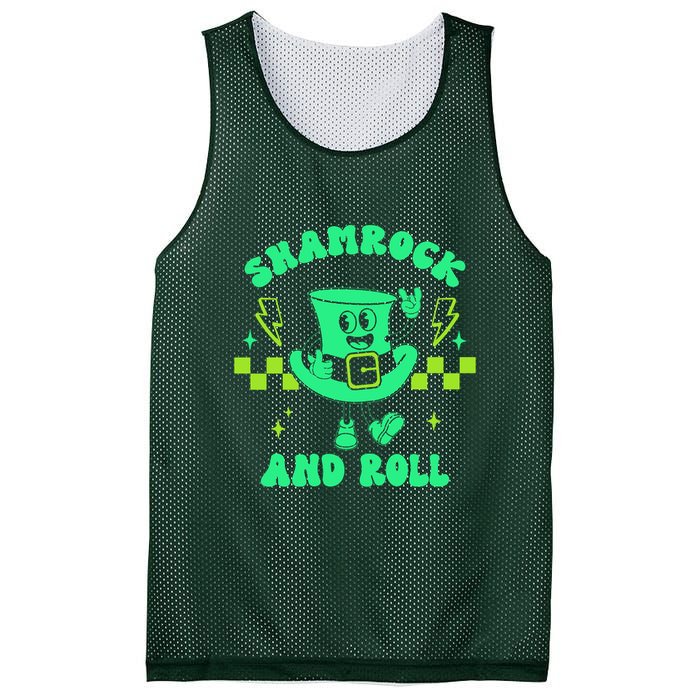 Funny St Patricks Day Shamrock and Roll Mesh Reversible Basketball Jersey Tank