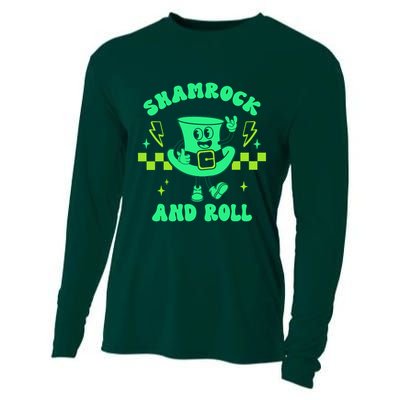 Funny St Patricks Day Shamrock and Roll Cooling Performance Long Sleeve Crew