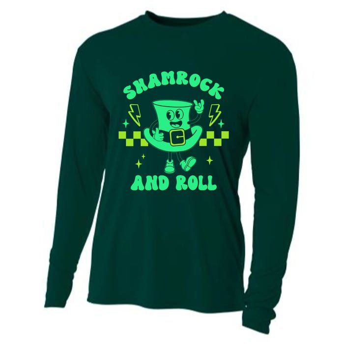 Funny St Patricks Day Shamrock and Roll Cooling Performance Long Sleeve Crew