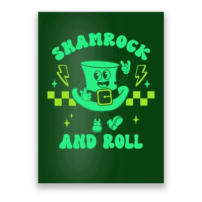 Funny St Patricks Day Shamrock and Roll Poster