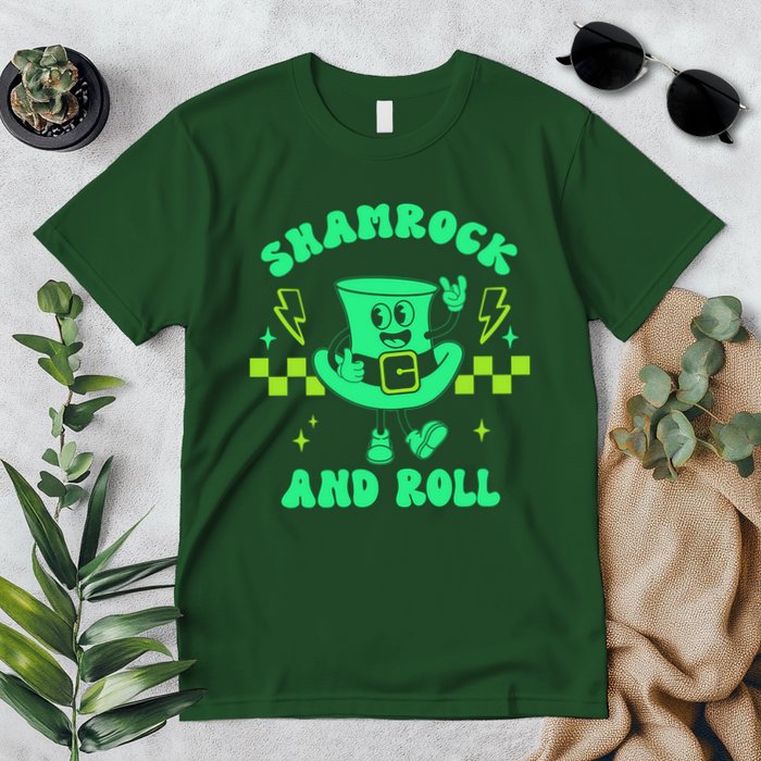 Funny St Patricks Day Shamrock and Roll Premium T-Shirt