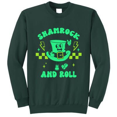 Funny St Patricks Day Shamrock and Roll Tall Sweatshirt
