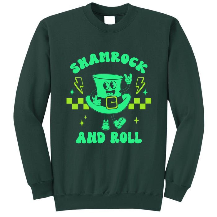 Funny St Patricks Day Shamrock and Roll Tall Sweatshirt