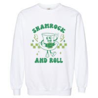 Funny St Patricks Day Shamrock and Roll Garment-Dyed Sweatshirt