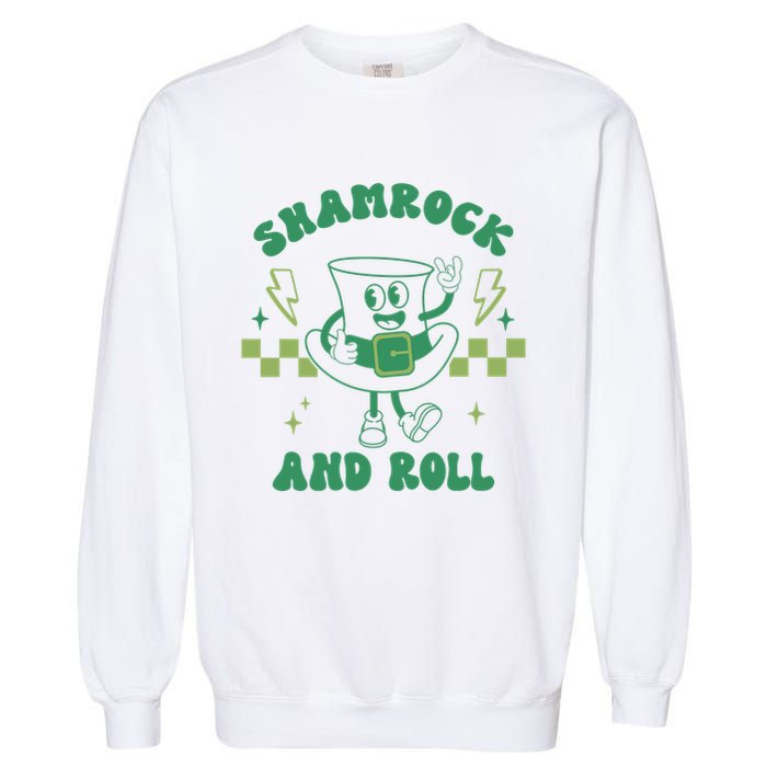 Funny St Patricks Day Shamrock and Roll Garment-Dyed Sweatshirt
