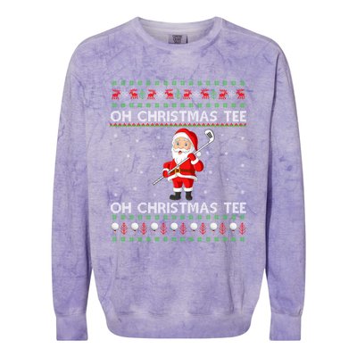 Funny Santa Playing Golf Sports Ugly Golf Christmas Gift Colorblast Crewneck Sweatshirt