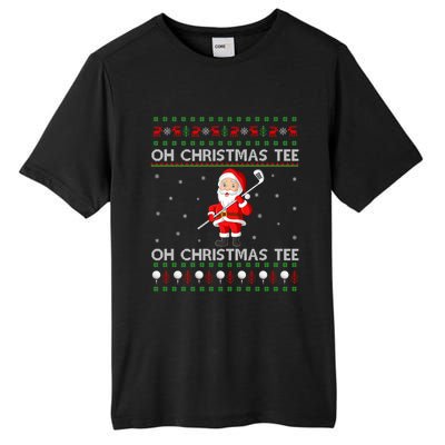 Funny Santa Playing Golf Sports Ugly Golf Christmas Gift Tall Fusion ChromaSoft Performance T-Shirt