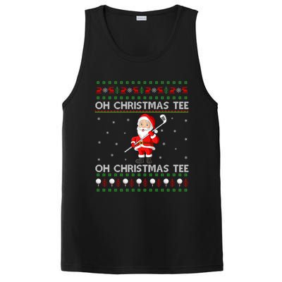 Funny Santa Playing Golf Sports Ugly Golf Christmas Gift PosiCharge Competitor Tank