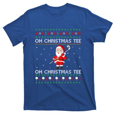 Funny Santa Playing Golf Sports Ugly Golf Christmas Gift T-Shirt