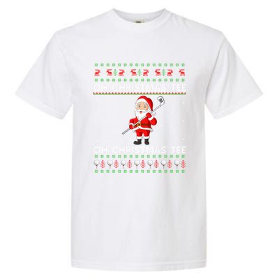 Funny Santa Playing Golf Sports Ugly Golf Christmas Gift Garment-Dyed Heavyweight T-Shirt