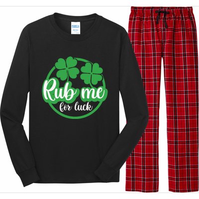 Funny St Patricks Day Rub Me For Luck Long Sleeve Pajama Set