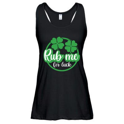 Funny St Patricks Day Rub Me For Luck Ladies Essential Flowy Tank