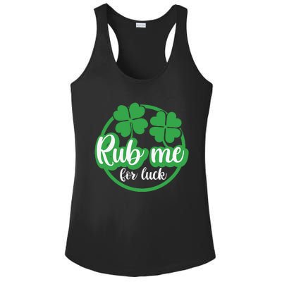 Funny St Patricks Day Rub Me For Luck Ladies PosiCharge Competitor Racerback Tank