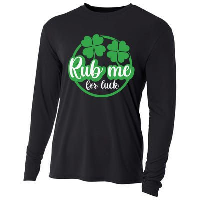 Funny St Patricks Day Rub Me For Luck Cooling Performance Long Sleeve Crew