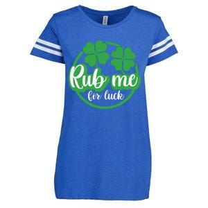 Funny St Patricks Day Rub Me For Luck Enza Ladies Jersey Football T-Shirt