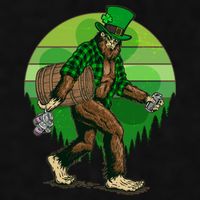 Funny St Patrick's Day Leprechaun Sasquatch With Beer Ladies PosiCharge Tri-Blend Wicking Tank