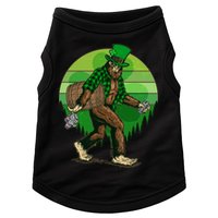 Funny St Patrick's Day Leprechaun Sasquatch With Beer Doggie Tank