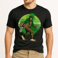 Funny St Patrick's Day Leprechaun Sasquatch With Beer Performance Shirt