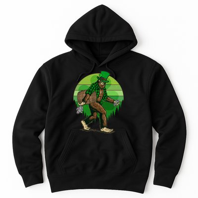 Funny St Patrick's Day Leprechaun Sasquatch With Beer Hoodie