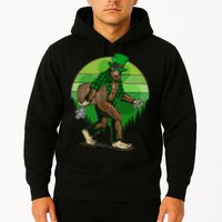 Funny St Patrick's Day Leprechaun Sasquatch With Beer Hoodie