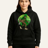 Funny St Patrick's Day Leprechaun Sasquatch With Beer Hoodie