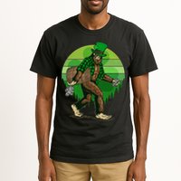 Funny St Patrick's Day Leprechaun Sasquatch With Beer Tall T-Shirt