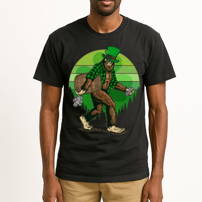 Funny St Patrick's Day Leprechaun Sasquatch With Beer Tall T-Shirt
