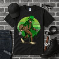 Funny St Patrick's Day Leprechaun Sasquatch With Beer Tall T-Shirt
