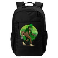 Funny St Patrick's Day Leprechaun Sasquatch With Beer Backpack