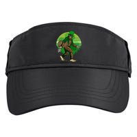 Funny St Patrick's Day Leprechaun Sasquatch With Beer Adult Drive Performance Visor