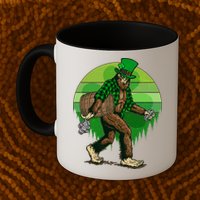 Funny St Patrick's Day Leprechaun Sasquatch With Beer Mug