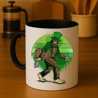 Funny St Patrick's Day Leprechaun Sasquatch With Beer Mug