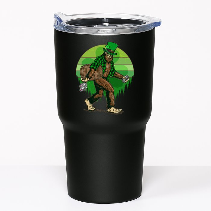 Funny St Patrick's Day Leprechaun Sasquatch With Beer Tumbler