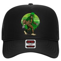 Funny St Patrick's Day Leprechaun Sasquatch With Beer Trucker Hat