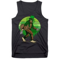 Funny St Patrick's Day Leprechaun Sasquatch With Beer Tank Top