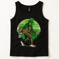 Funny St Patrick's Day Leprechaun Sasquatch With Beer Tank Top