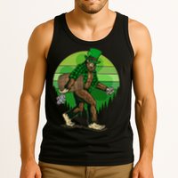 Funny St Patrick's Day Leprechaun Sasquatch With Beer Tank Top