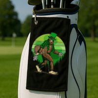 Funny St Patrick's Day Leprechaun Sasquatch With Beer Golf Towel