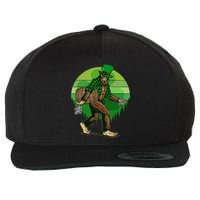 Funny St Patrick's Day Leprechaun Sasquatch With Beer Wool Snapback Cap