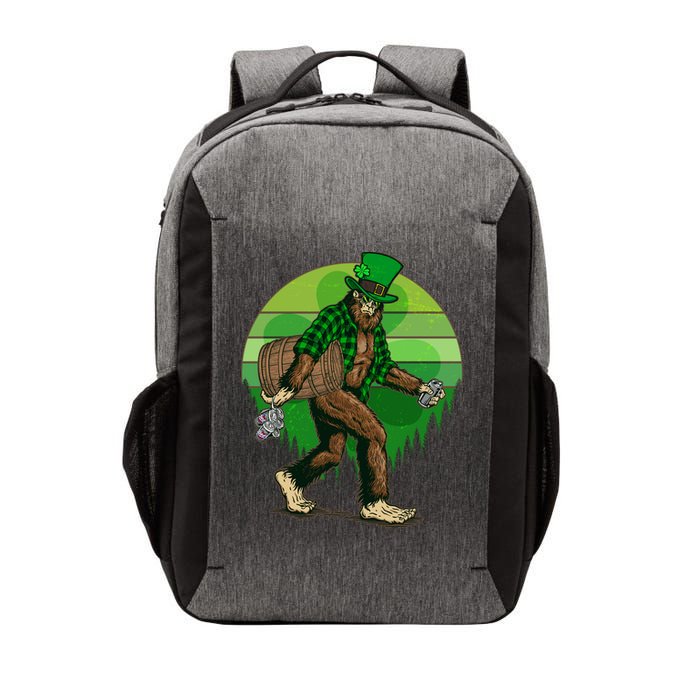 Funny St Patrick's Day Leprechaun Sasquatch With Beer Vector Backpack