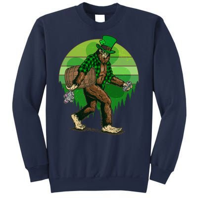 Funny St Patrick's Day Leprechaun Sasquatch With Beer Sweatshirt