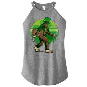 Funny St Patrick's Day Leprechaun Sasquatch With Beer Women's Perfect Tri Rocker Tank