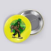 Funny St Patrick's Day Leprechaun Sasquatch With Beer Button
