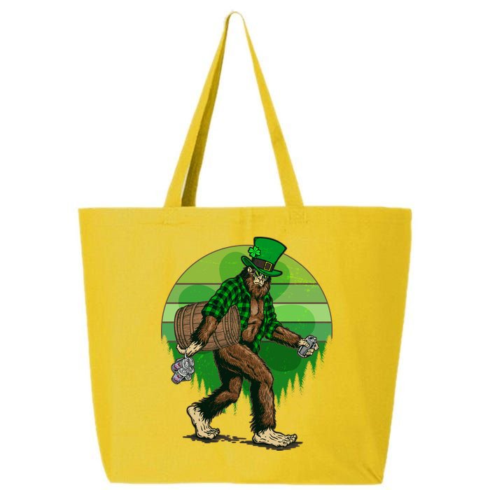 Funny St Patrick's Day Leprechaun Sasquatch With Beer 25L Jumbo Tote