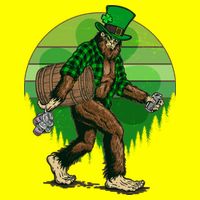 Funny St Patrick's Day Leprechaun Sasquatch With Beer Women's V-Neck T-Shirt
