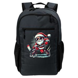 Funny Santa Playing Ice Hockey Lovers Christmas Gift Daily Commute Backpack