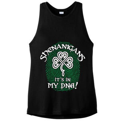 Funny St Patrick's Day Shenanigans It's In My DNA Fingerprint Ladies PosiCharge Tri-Blend Wicking Tank