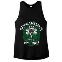 Funny St Patrick's Day Shenanigans It's In My DNA Fingerprint Ladies PosiCharge Tri-Blend Wicking Tank