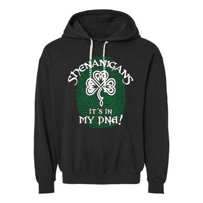 Funny St Patrick's Day Shenanigans It's In My DNA Fingerprint Garment-Dyed Fleece Hoodie