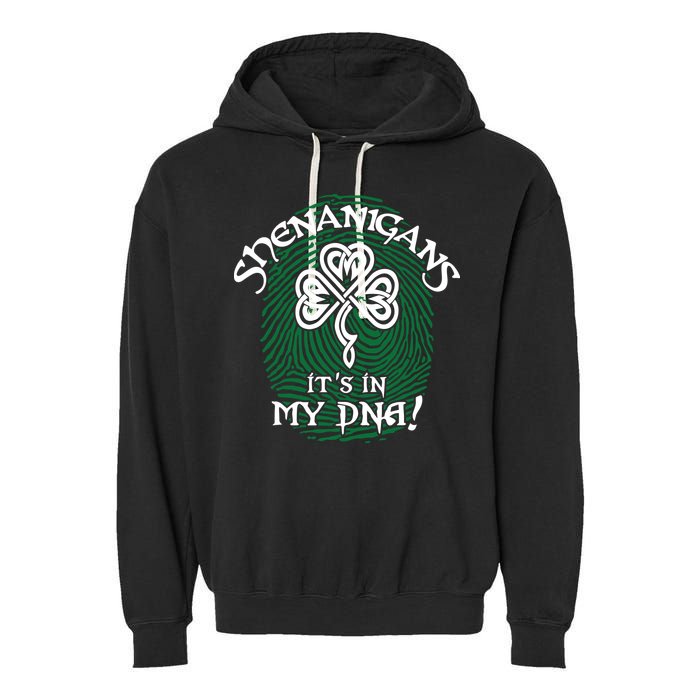 Funny St Patrick's Day Shenanigans It's In My DNA Fingerprint Garment-Dyed Fleece Hoodie